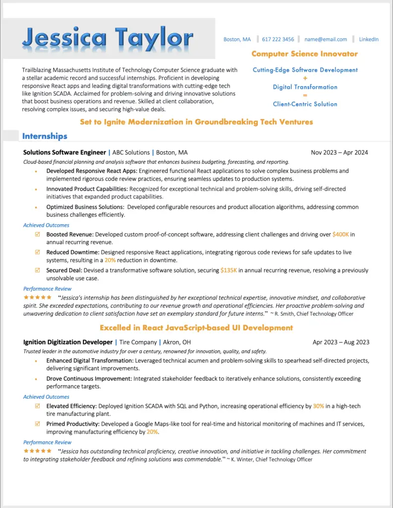 Best New graduate Resume 2024 by Amy Britta Watt